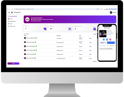SyncUp Exhibitor Screen