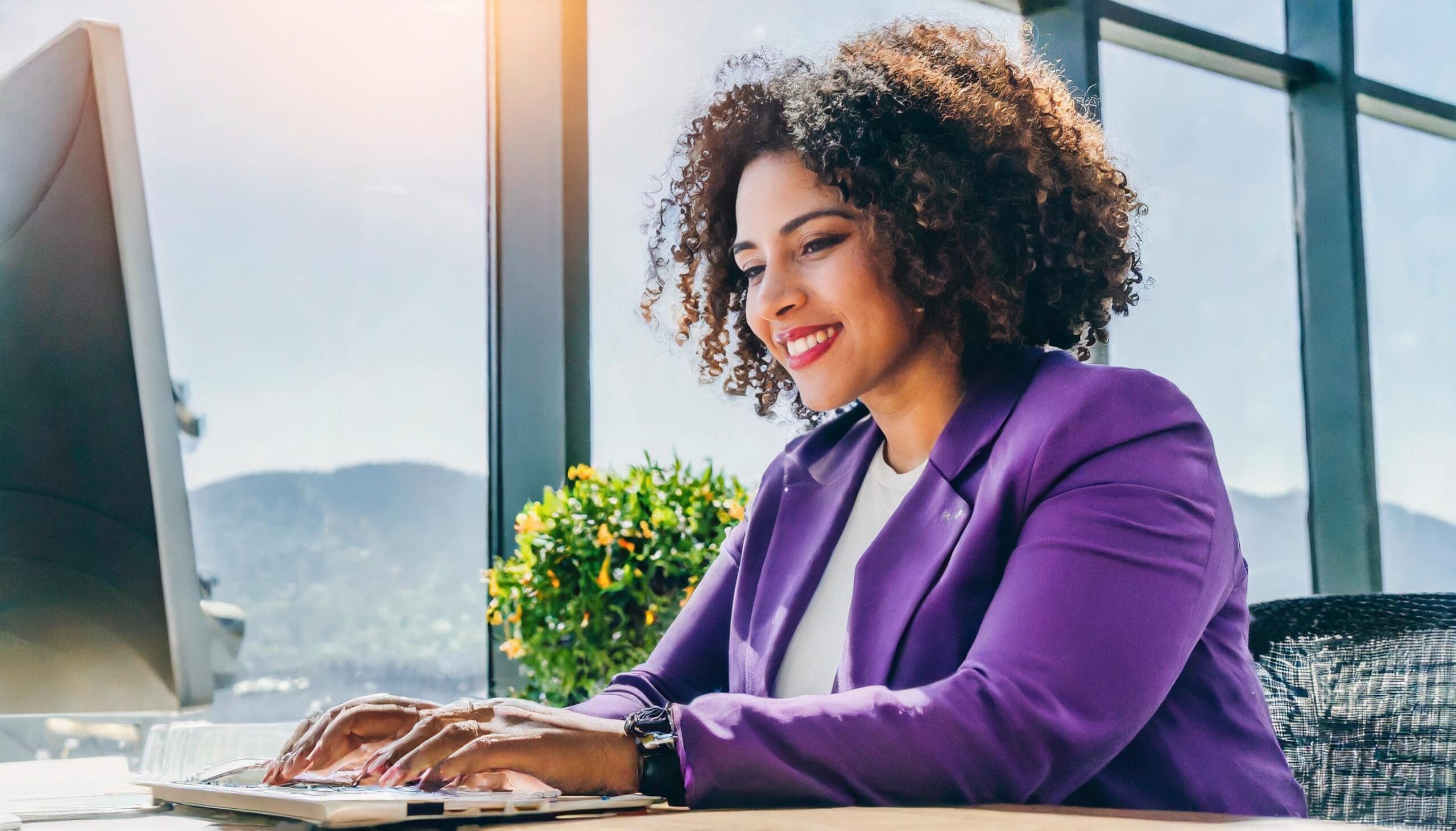 A woman planning engaging hybrid events.